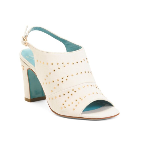 VALENTINA RANGONI DUST Made In Italy Leather Caleb Peep Toe Heels - Picture 1 of 2